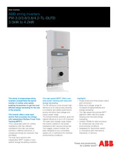 Load image into Gallery viewer, Page 1 of datasheet for ABB 3600W Inverter, PVI-3.6-OUTD-S-US-A