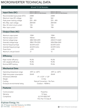Load image into Gallery viewer, Page 2 of datasheet for Enphase M190 230W (230 watts) Micro Inverter