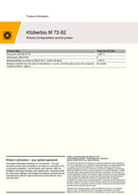 Load image into Gallery viewer, Page 2 of product information for Kluber Bio M-72-82 OEM Grease (400g)