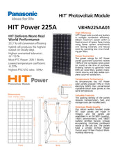 Load image into Gallery viewer, Page 1 of datasheet for Panasonic Solar Panel (Module), HIT-225-A05