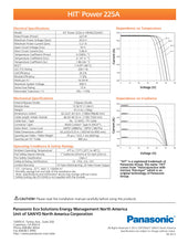 Load image into Gallery viewer, Page 2 of datasheet for Panasonic Solar Panel (Module), HIT-225-A05