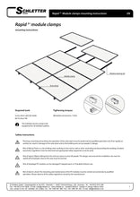 Load image into Gallery viewer, Page 1 of mounting instructions for Schletter End Clamp, Rapid2+, Non-Grounding