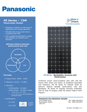 Load image into Gallery viewer, Page 1 of datasheet for Panasonic Solar Panel (Module), 300Wp, 72-cell, Black on Black