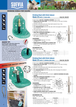 Load image into Gallery viewer, Spec Sheet for Suevia Water Bowl with Drink Inducer, Model # 370