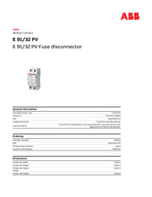 Load image into Gallery viewer, Page 1 of datasheet for ABB E 91/32 PV Fuse Disconnector, Fuse Holder
