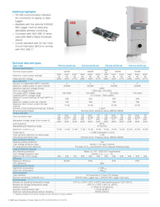 Page 2 of datasheet for ABB 3000W Inverter PVI-3.0-OUTD-S-US-A
