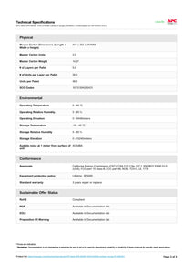 Page 3 of datasheet for Battery Backup for DEGER Trackers, APC BN-650-CA, 650VA