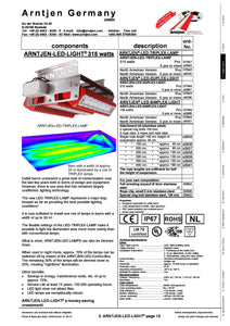 Technical information about the Arntjen LED Simplex Light, 105W