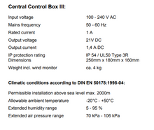 Load image into Gallery viewer, Technical Specifications of DEGER Central Control Box III (CCB III)
