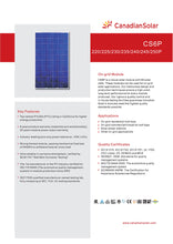 Load image into Gallery viewer, Page 1 of datasheet for Canadian Solar 230Wp Solar Panels (Modules) 
