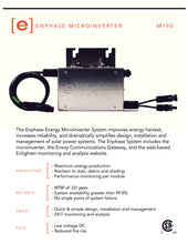 Load image into Gallery viewer, Page 1 of datasheet for Enphase M190 230W (230 watts) Micro Inverter
