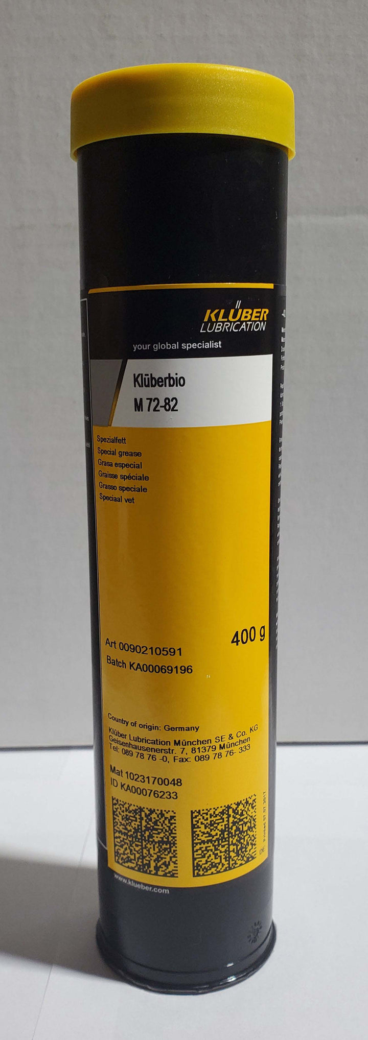 Kluber Lubrication - Kluberquiet BQ 72-72 Bearing Grease Cartridge 400g Oil Lubricant (094008-0591 Kluber Lubrication - Kluberquiet BQ 72-72 Bearing Grease Cartridge 400g Oil Lubricant (094008-0591
