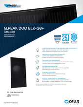 Load image into Gallery viewer, Page 1 of datasheet for Hanwha QCells Q.Peak Duo Blk-G8+ Solar Panel (Module), 340Wp
