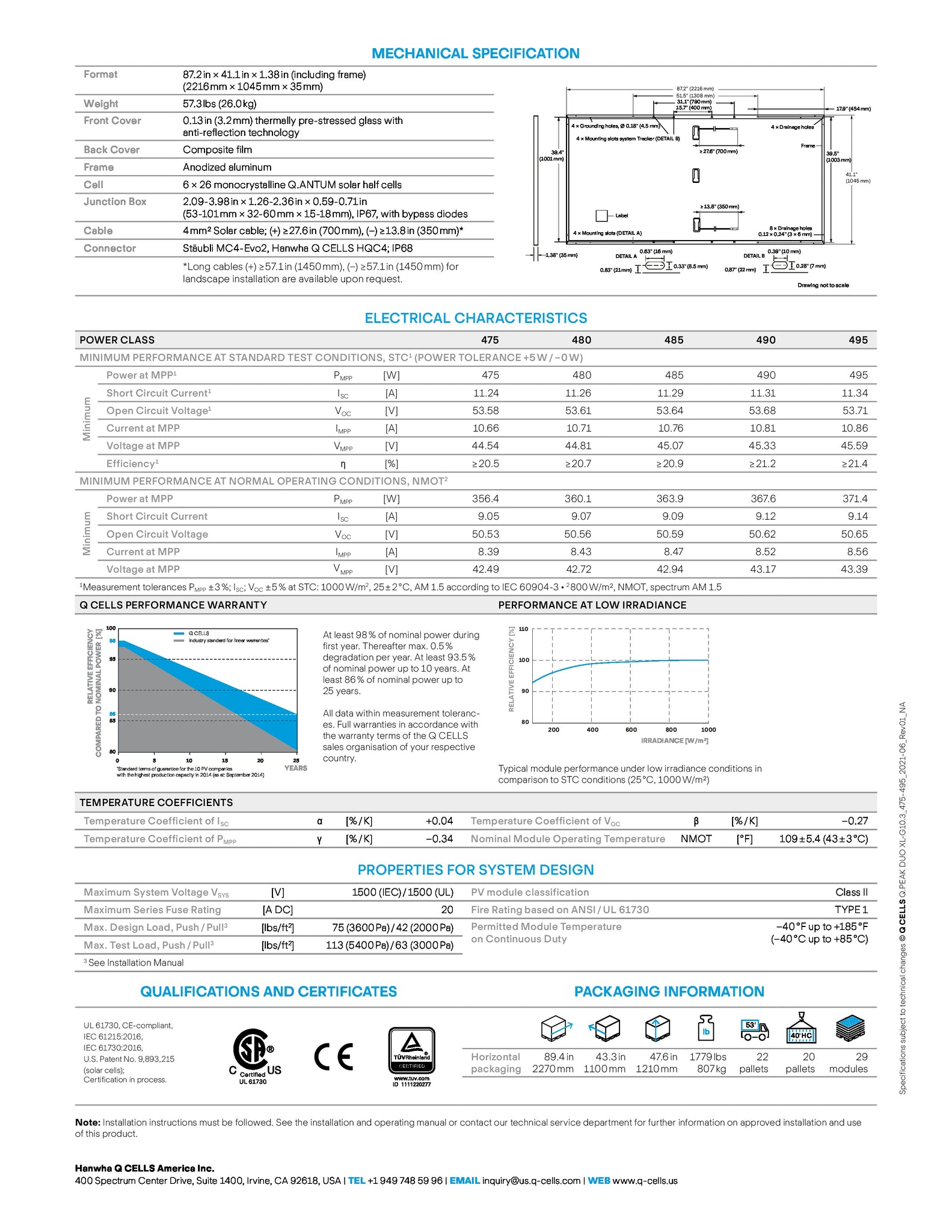Hanwha QCells Q.Peak Duo XLG10.3 Solar Panel (Module), 480Wp Arntjen