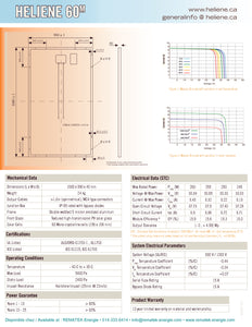 Page 2 of datasheet for Heliene Solar Panel (Module), 250Wp, 60 cell