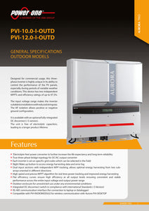Page 1 of datasheet for PowerOne (ABB) Inverter PVI-12.0-1-OUTD-S2