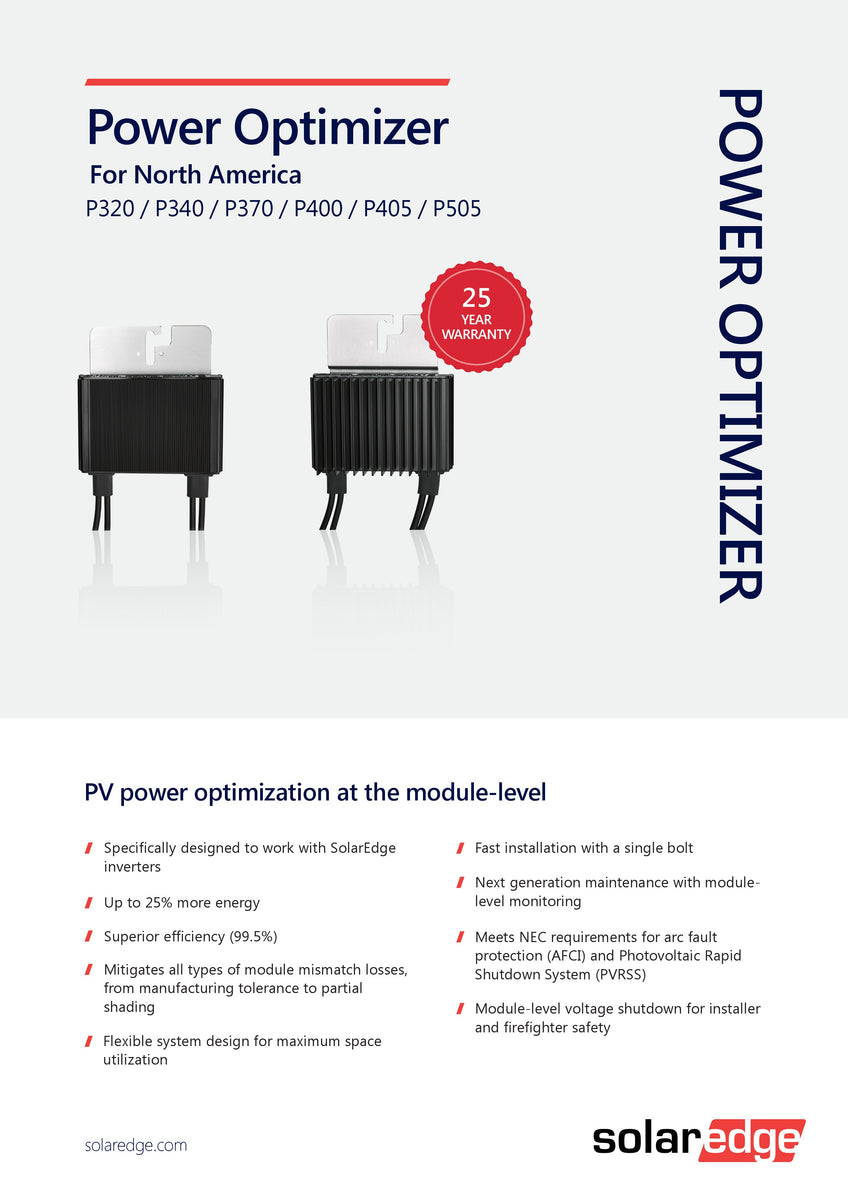SolarEdge Optimizer 2:1 505W/83V (P505) – Arntjen Clean Energy Solutions