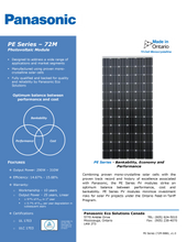Load image into Gallery viewer, Page 1 of datasheet for Panasonic Solar Panel (Module), 300Wp, 72-cell, Black on Black
