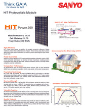 Load image into Gallery viewer, Page 1 of datasheet for Sanyo Solar Panel (Module), HIT-200, BA-20
