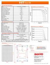 Load image into Gallery viewer, Page 2 of datasheet for Sanyo Solar Panel (Module), HIT-200, BA-20
