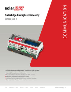 Page 1 of datasheet for SolarEdge Firefighter Gateway (SE1000-CCG-F)